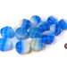 Lotto: 30 Perle Vetro - Tonde Piatto - 13x6 mm - Colore: Turchese - Effetto marmorizzato - KP-T