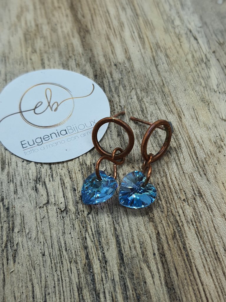 Orecchini Cuore di Murano - Blu Acqua