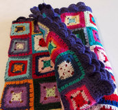  Copertina piastrelle uncinetto, plaid, granny square, crochet, coperta in lana