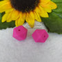 Perla in silicone 14mm.Esagono -Fuxia-