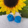 Perla in silicone 14mm.Esagono -Azzurro-