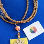 COLLANA  CORDONCINO SETA COLOR ORO collezione  "Flower wood"