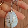 Collana donna con grande goccia pendente di autentica pietra di luna naturale e albero della vita wire chakra cristalloterapia