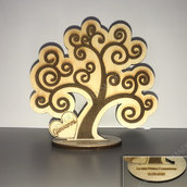 Bomboniera in legno "albero della vita inciso" da personalizzare - mod. 2.