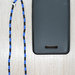 phone strap perline squadra calcio blu nero, cinturino per telefono perline, catenella per cellulare, ciondolo perline telefono