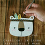 DECORAZIONE CAMERETTA da parete testa orso indiano realizzata completamente a mano idea regalo bambini