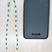 phone strap perline squadra calcio blu giallo, cinturino per telefono perline, catenella per cellulare, ciondolo perline telefono