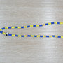 phone strap perline squadra calcio blu giallo, cinturino per telefono perline, catenella per cellulare, ciondolo perline telefono