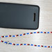 phone strap perline squadra calcio blucerchiato, cinturino per telefono perline, catenella per cellulare, ciondolo perline telefono