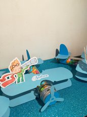 Fialetta fiala tubo tubicino prova provetta decorazione compleanno festa Smarties confetti colorati cioccolati aeroplano piccolo principe
