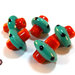 Lotto: 10 Perle Vetro - 20x19x9,5 mm - Colore: Verde/Rosso - KE12-VR