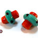 Lotto: 10 Perle Vetro - 20x19x9,5 mm - Colore: Verde/Rosso - KE12-VR