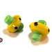 Lotto: 10 Perle Vetro - 20x19x9,5 mm - Colore: Verde/Giallo - KE12-VG