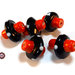Lotto: 10 Perle Vetro - 20x19x9,5 mm - Colore: Rosso/Nero - KE12-RN