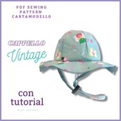 Cartamodello PDF cappello vintage bambina e adulta con tutorial 