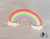 cake topper arcobaleno con nuvole 7 colori 