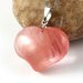 Collana donna con ciondolo pendente cuore in vero quarzo rosa pietra dura naturale chakra cristalloterapia
