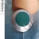 Anello Regolabile Alluminio smaltato verde azzurro 