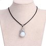 Collana unisex con ciondolo pendente gufo in autentica pietra di luna naturale chakra cristalloterapia