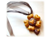 Collana gold flower- fimo