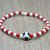 bracciale perline squadra calcio, bracciale bianco rosso, bracciale elastico, bracciale perline pallone