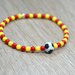 bracciale perline squadra calcio, bracciale giallo rosso, bracciale elastico, bracciale perline pallone