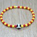 bracciale perline squadra calcio, bracciale giallo rosso, bracciale elastico, bracciale perline pallone