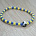 bracciale perline squadra calcio, bracciale giallo blu, bracciale elastico, bracciale perline pallone