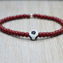 bracciale perline squadra calcio, bracciale bordeaux granata, bracciale elastico, bracciale perline pallone