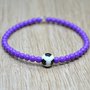 bracciale perline squadra calcio, bracciale viola, bracciale elastico, bracciale perline pallone