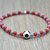 bracciale perline squadra calcio, bracciale grigio rosso, bracciale elastico, bracciale perline pallone