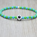 bracciale perline squadra calcio, bracciale verde azzurro, bracciale elastico, bracciale perline pallone