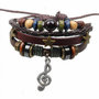 Bracciale unisex il pelle cuoio con autentica ossidiana ed ematite pietre dure naturali chakra cristalloterapiaossidiana 