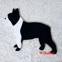 BOSTON TERRIER targa da parete placca decorazione per la casa cane in legno realizzato a mano e dipinto