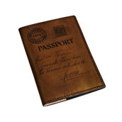 Mod. GUICCIARDINI Testa di moro – Porta Passaporto in Vera Pelle Conciata al Vegetale
