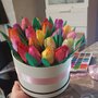 Tulipani scatola composizione colorata fiori