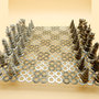 scacchi scacchiera scacchiera artistica passione scacchi scrap metals metal sculpture art regalo scacchieracollezione regalo scacchi acciaio
