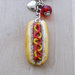 Portachiavi panino hot dog modellato a mano in fimo idea regalo uomo donna 