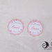 Bigliettini etichette tag tondi esterni smerlati rosa per battesimo, compleanno, comunione personalizzabili 