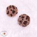 Orecchini leopardati animalier peluche, modello bottone - 27mm