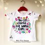 T-shirt bianca da bimba- taglia 24 mesi- change the world