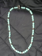 collana perle verde acquamarina