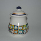Vaso barattolo in ceramica di Castelli dipinto a mano cm 15