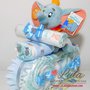 Torta di pannolini MOTO + peluche Dumbo con suono idea regalo baby shower nascita battesimo