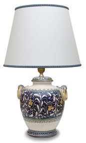 Lampada in ceramica di Castelli disegno Rinascimento cm 58