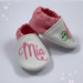 Scarpine Tartaruga glitter rosa personalizzate con nome - ecopelle - bimba neonata 3-6 mesi