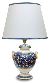 Lampada in ceramica di Castelli disegno Ornato cm 60