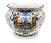 Vaso in ceramica di Castelli modello araldico cm 33