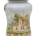 Vaso in ceramica di Castelli dipinto a mano panorama