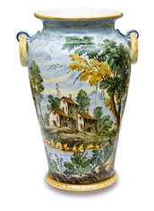 Vaso in ceramica di Castelli dipinto a mano